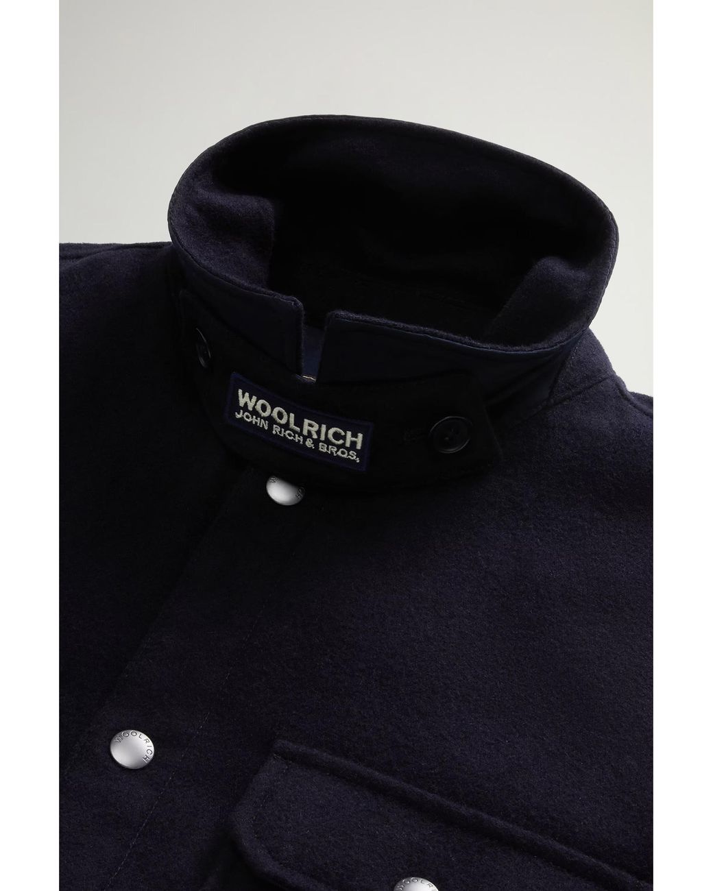 Woolrich Blue Padded Alaskan Wool-Blend Overshirt for men