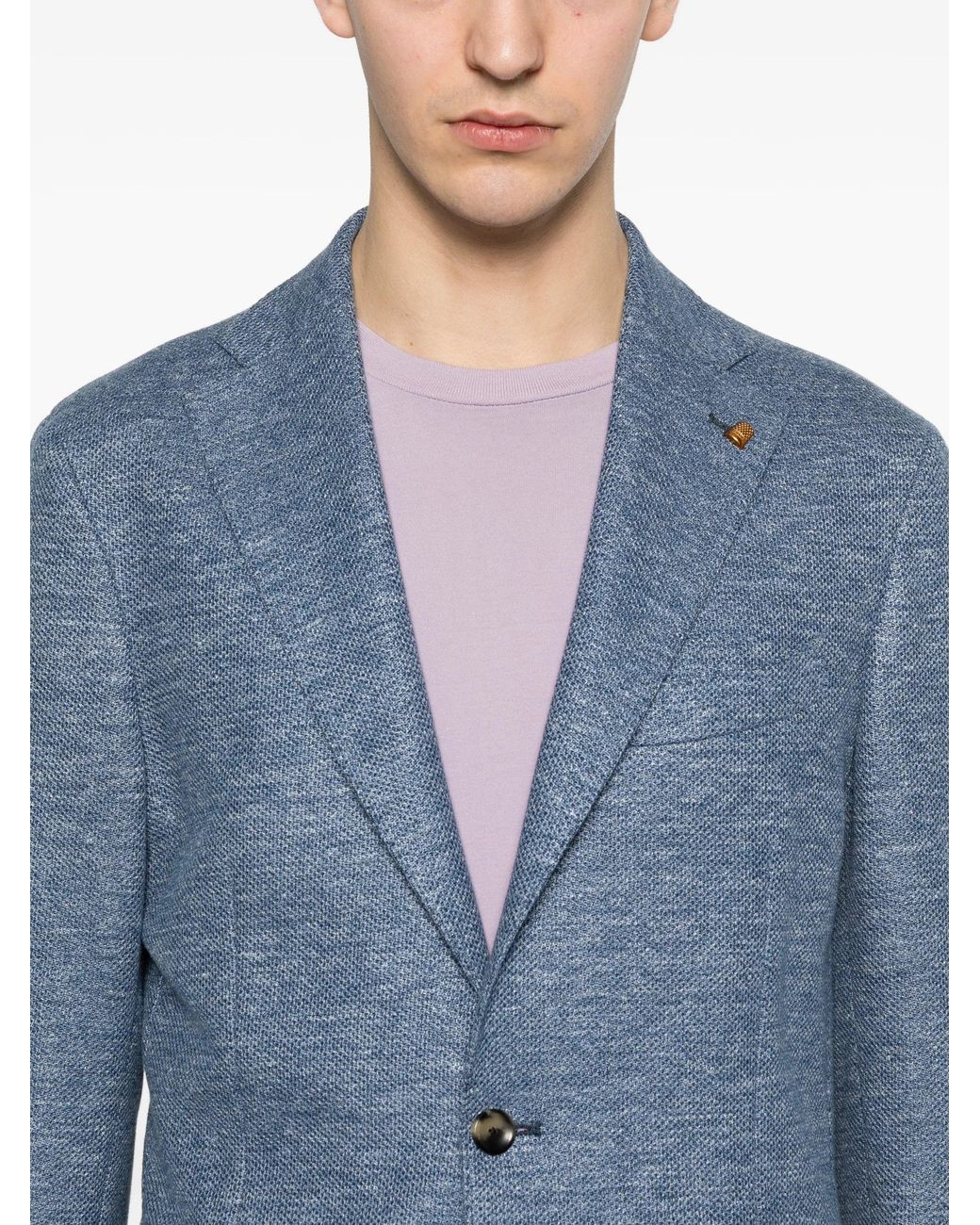 Latorre Blue Linen Cotton Jacket for men