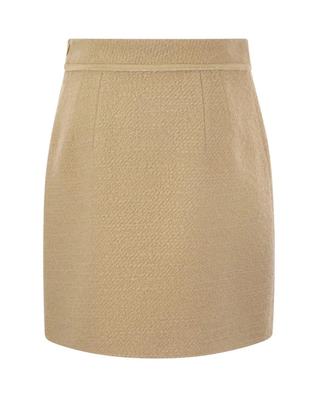 Fay Natural Wool Short Skirt