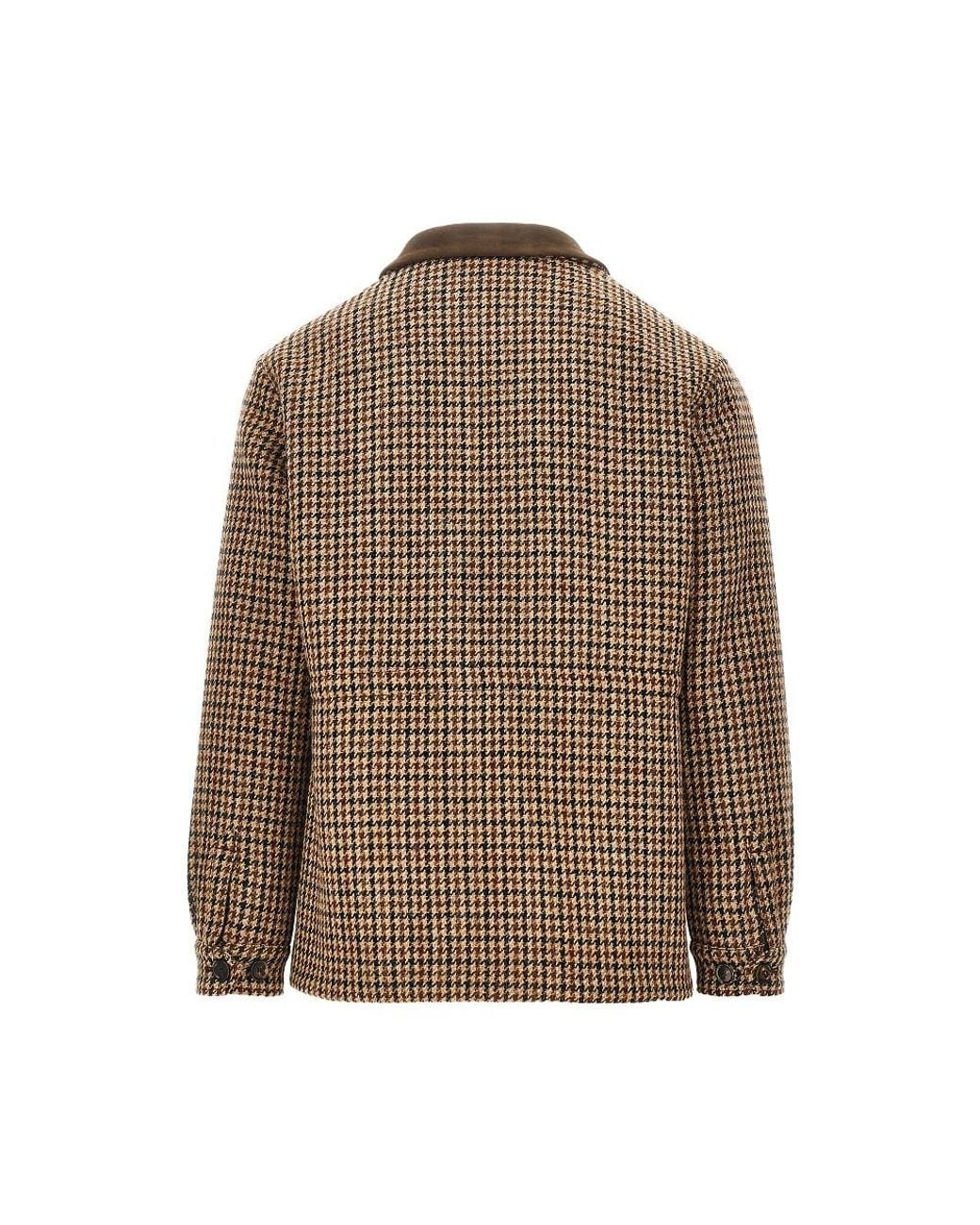 Caruso Brown Dalila Padded Harris Tweed Jacket for men