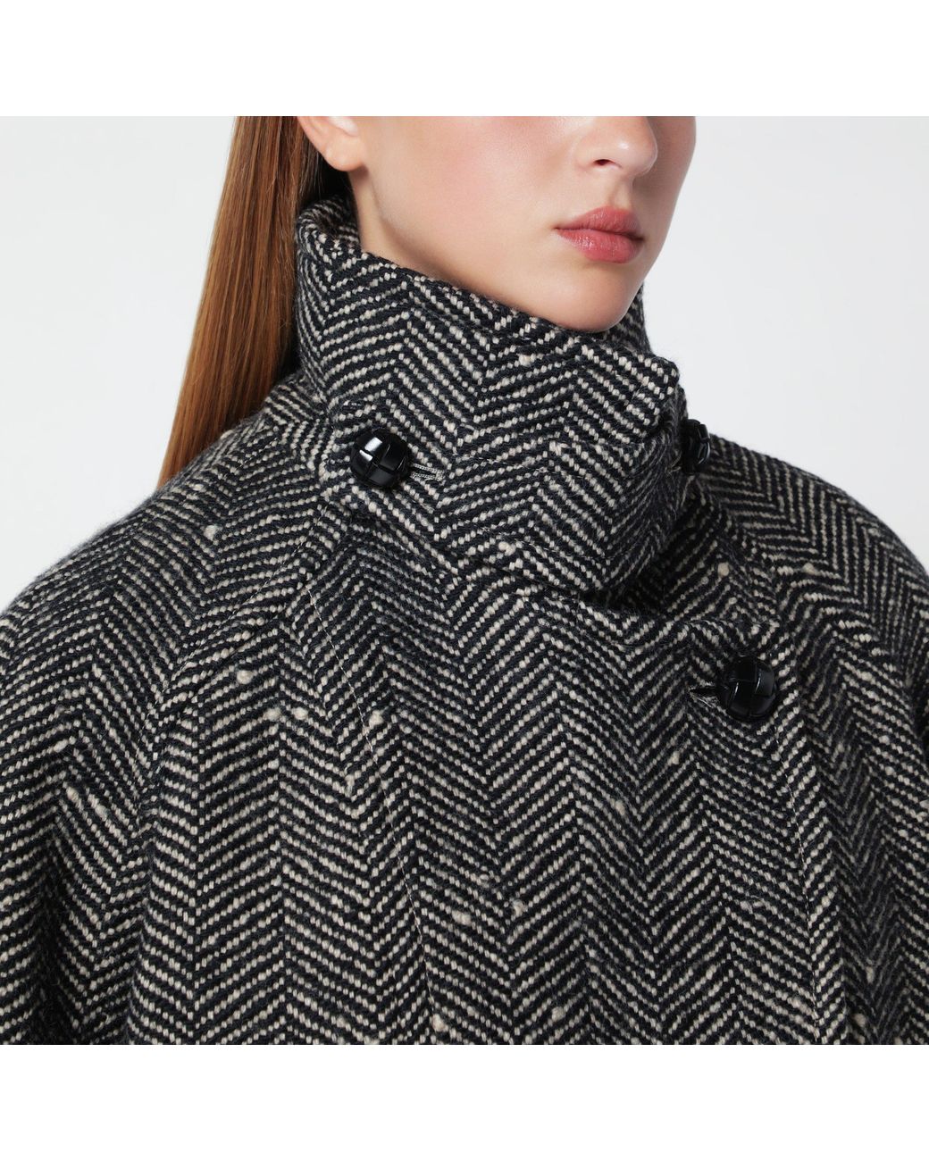 Isabel Marant Black Wool Jacket With Herringbone Pattern