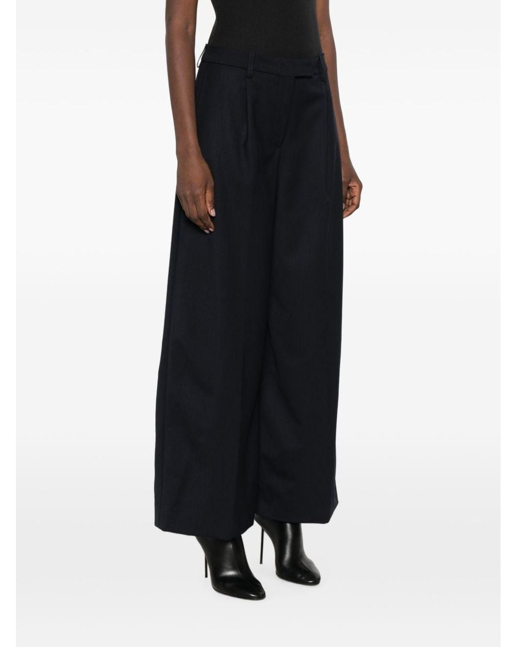 THE LATEST Blue Deva Wool Blend Trousers