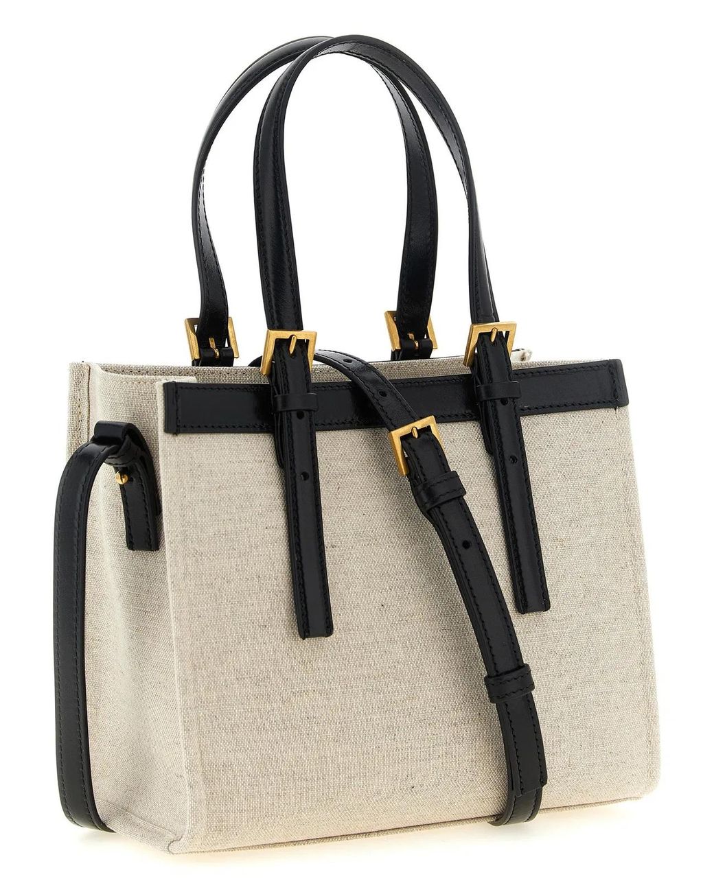 Versace Black Linen Tote Bag