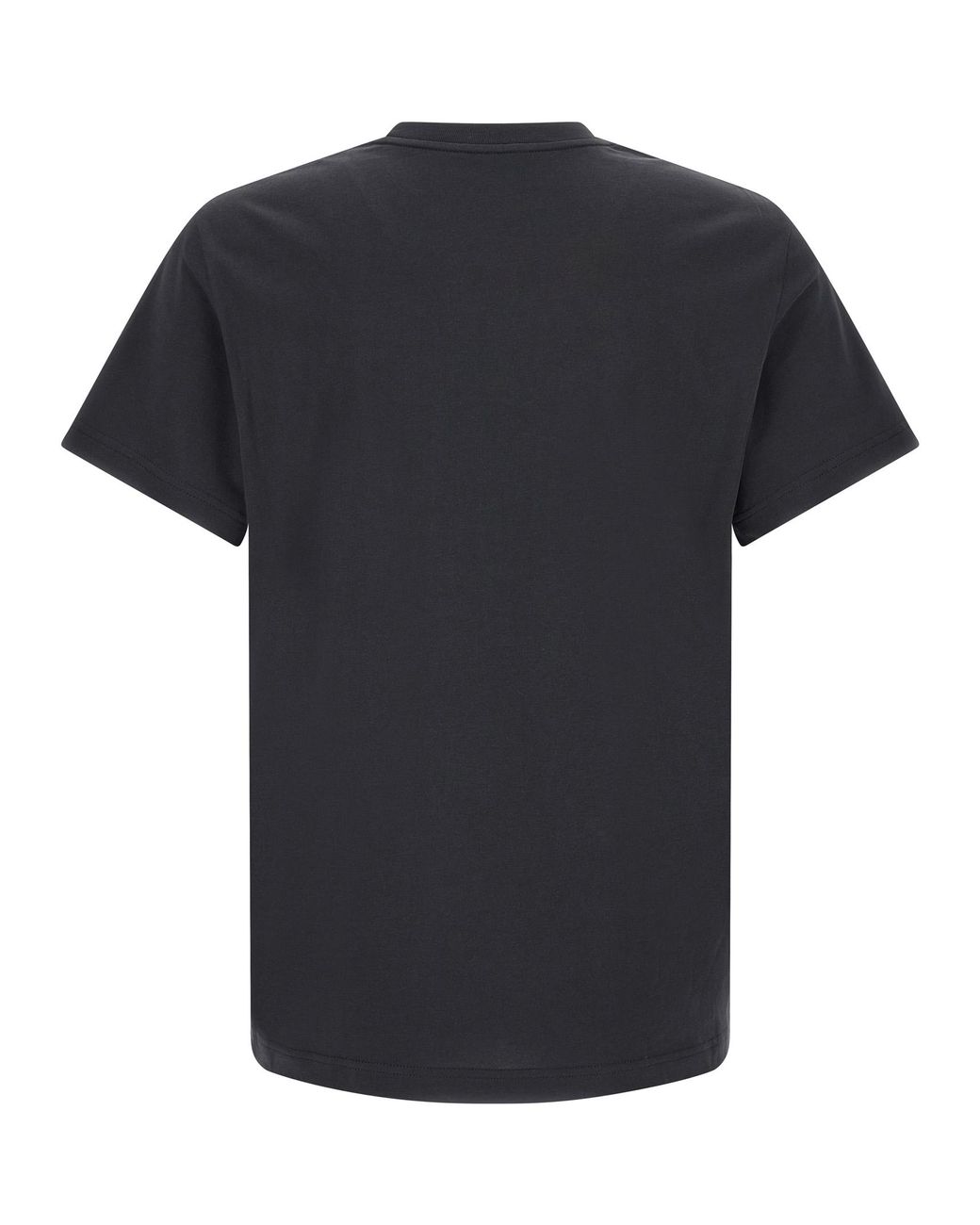 Moncler Black Front Logo Print T-Shirt for men