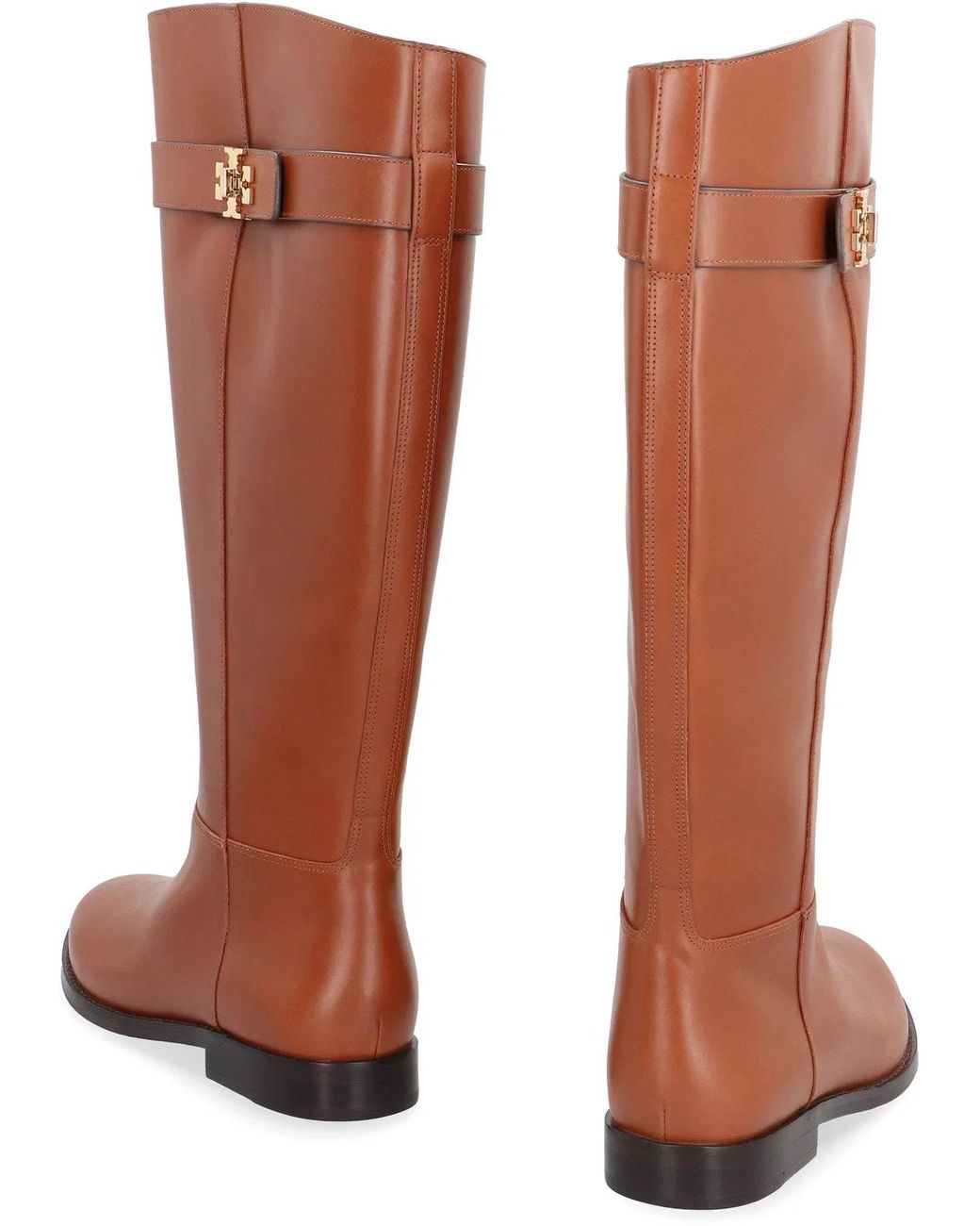 Tory Burch Brown T Lock Riding Boot