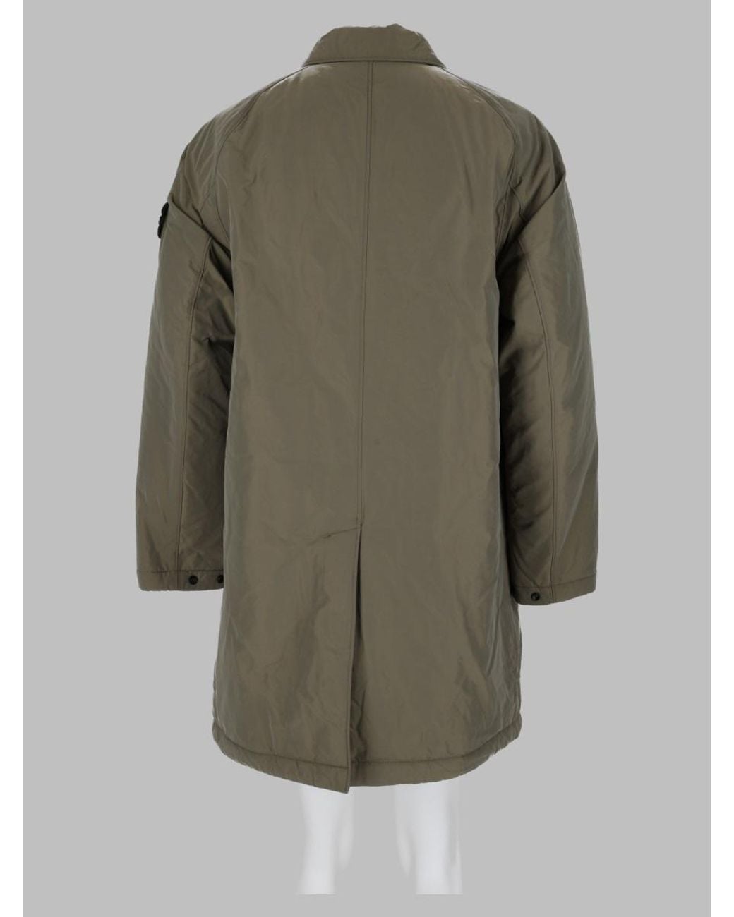 Stone Island Green Military Trench Coat for men