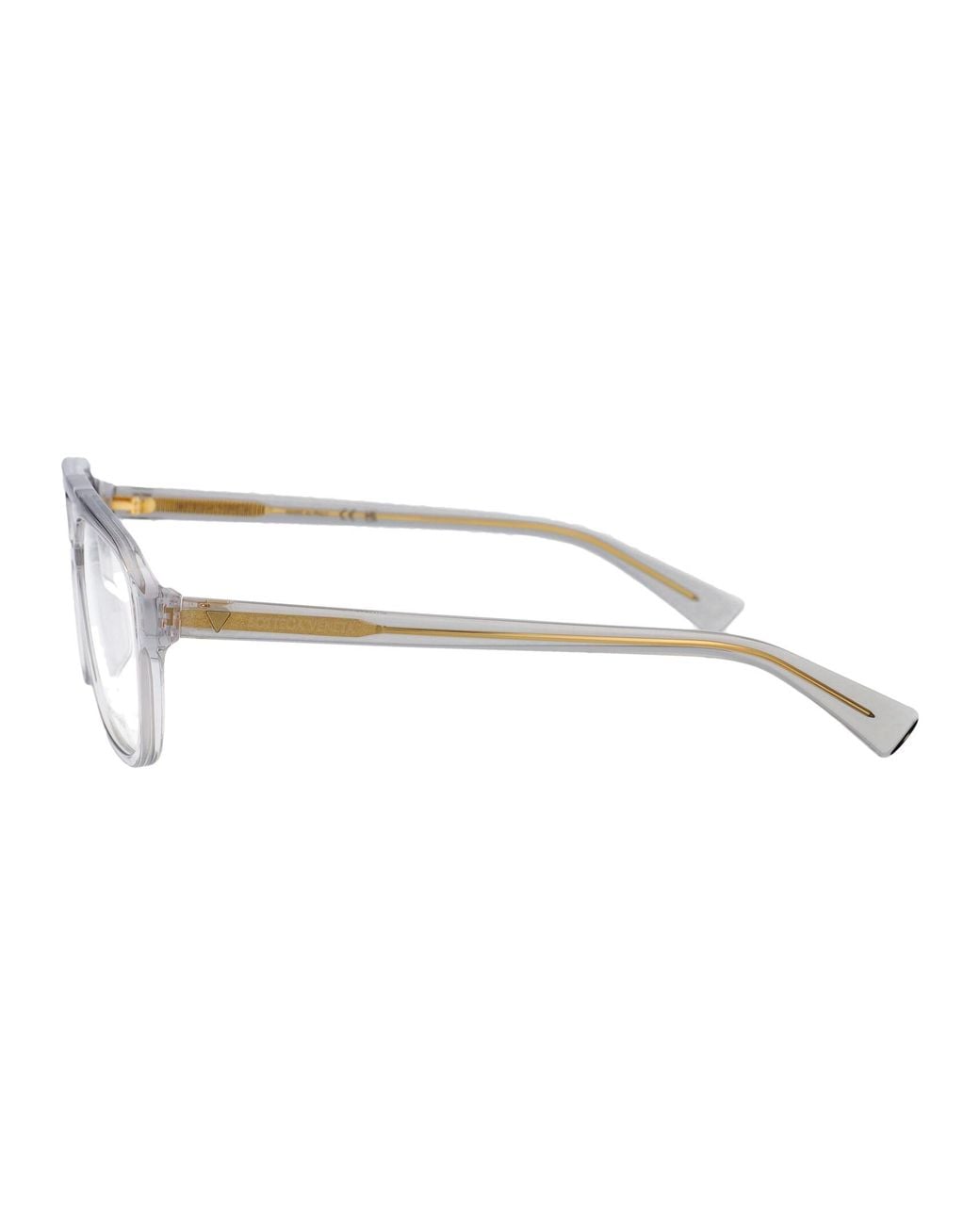 Bottega Veneta Gray Transparent Acetate Glasses for men