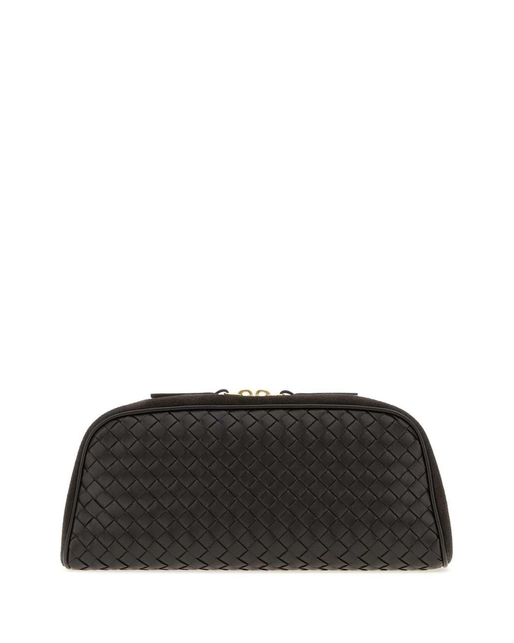Bottega Veneta Black Dark Leather Large Nodo Clutch