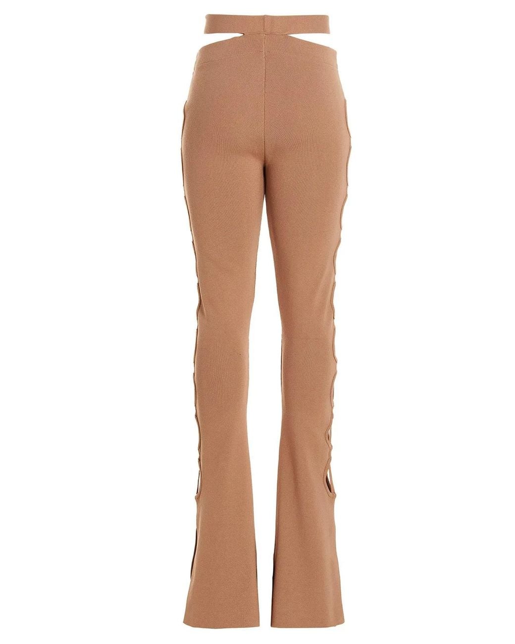 ANDREADAMO Natural Cut Out Pants With Lacing