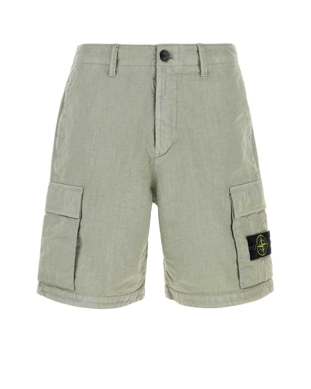 Stone Island Green Sage Nylon Bermuda Shorts for men