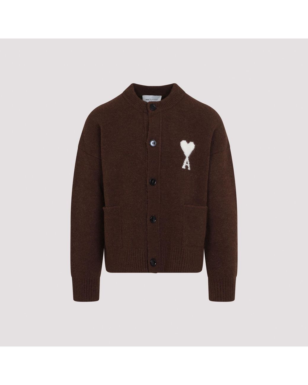 AMI Brown Chocolate Adc Cardigan for men
