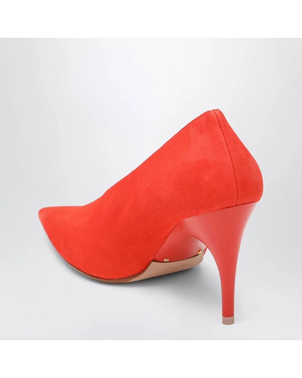 Balenciaga Red Duchesse 90 Mm Suede Goatskin Pumps
