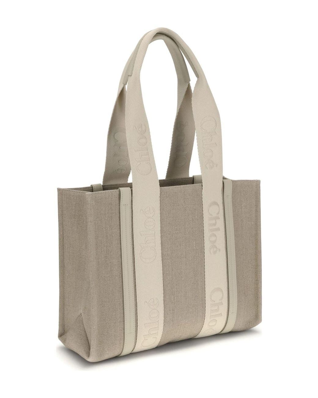 Chloé White Woody Medium Tote