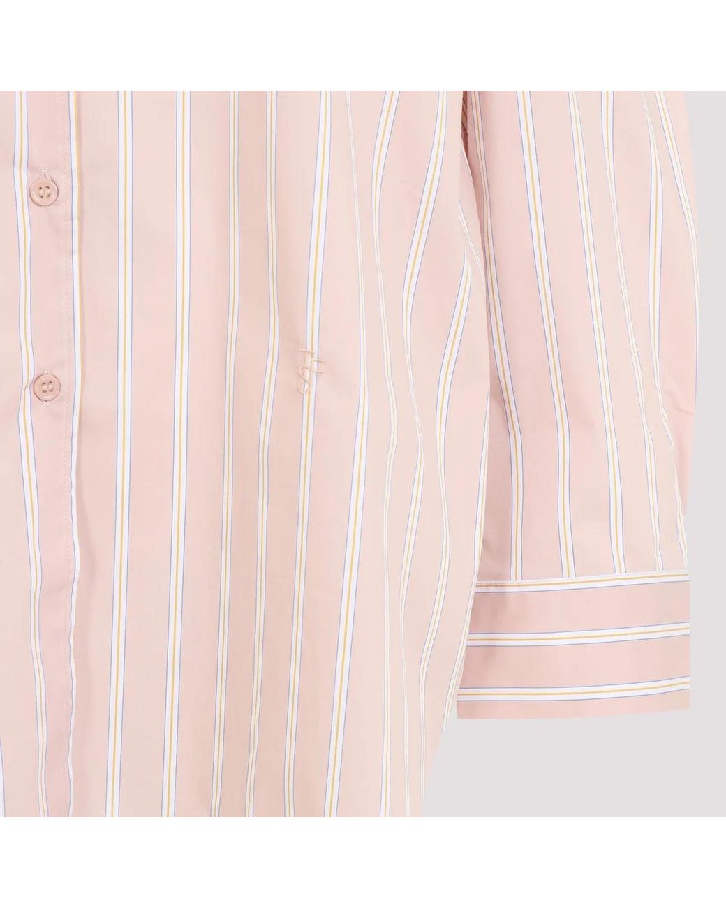 Frankie Shop Pink Stripes Oana Cotton Padded Shirt