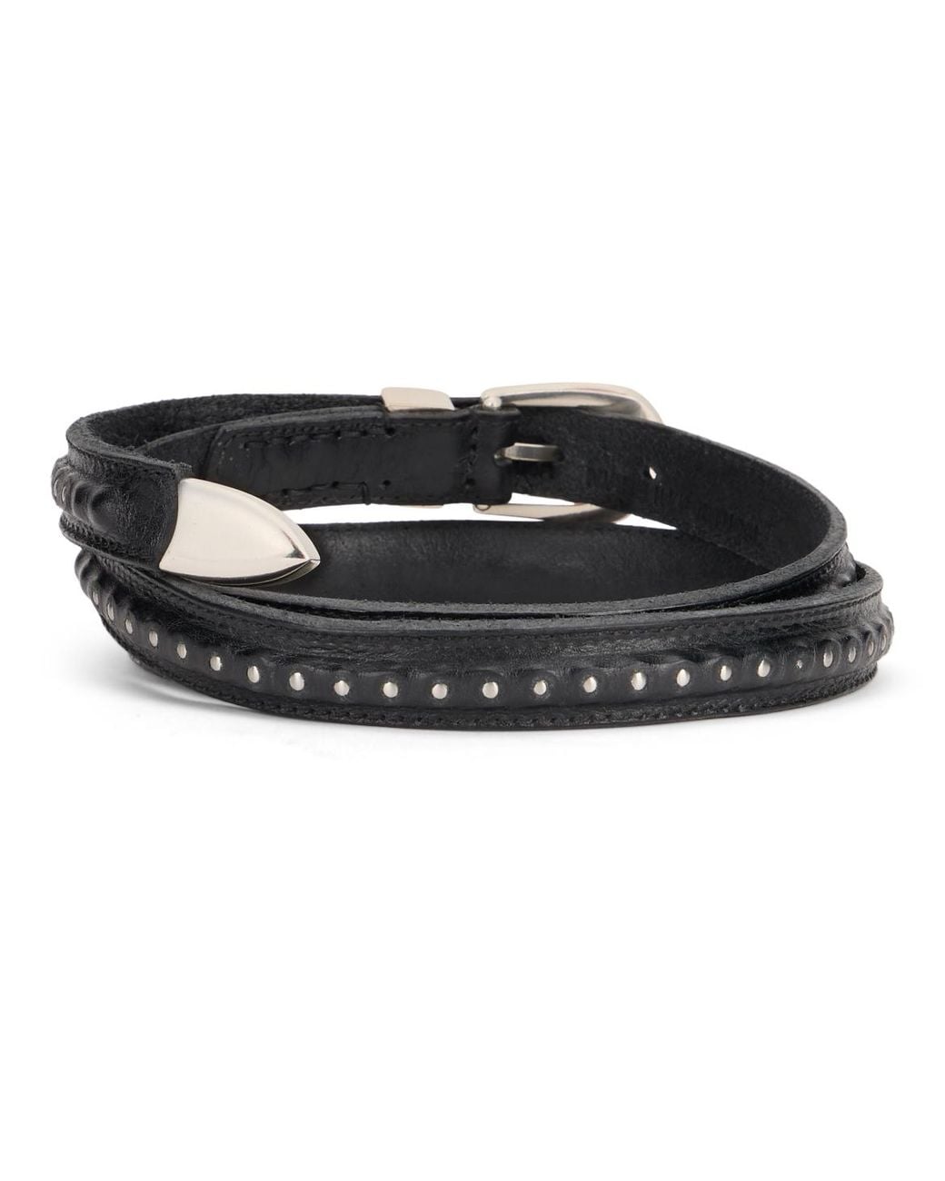 Our Legacy Black Leather Belt With Studs for men