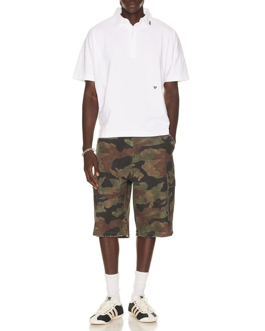 Rhude White Elevated Polo T-Shirt for men