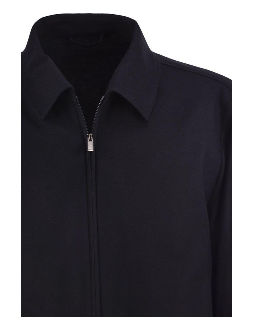 Boss Black Virgin Wool Blend Jacket With Zip for men
