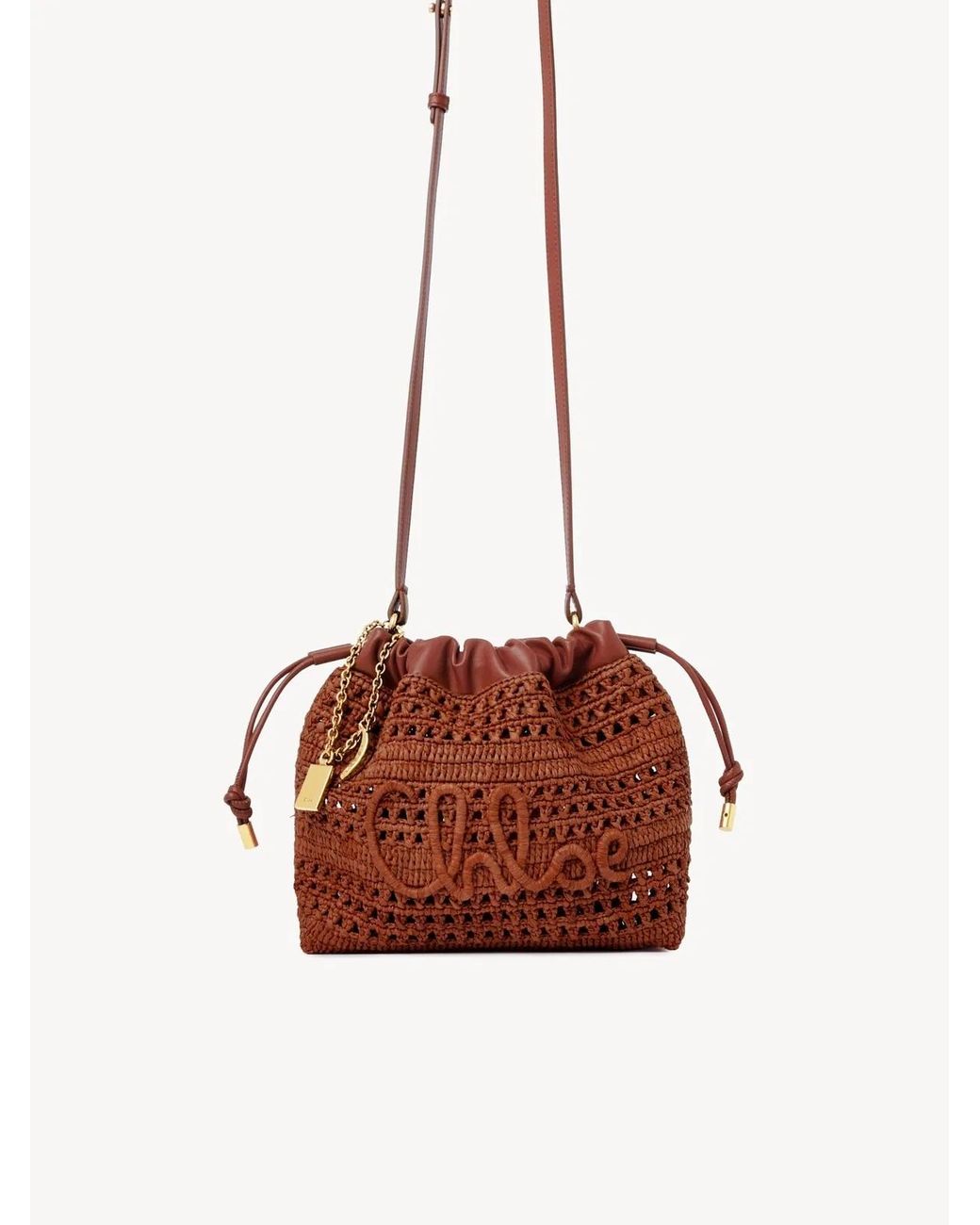 Chloé White Mini Summer Banana Drawstring Shoulder Bag