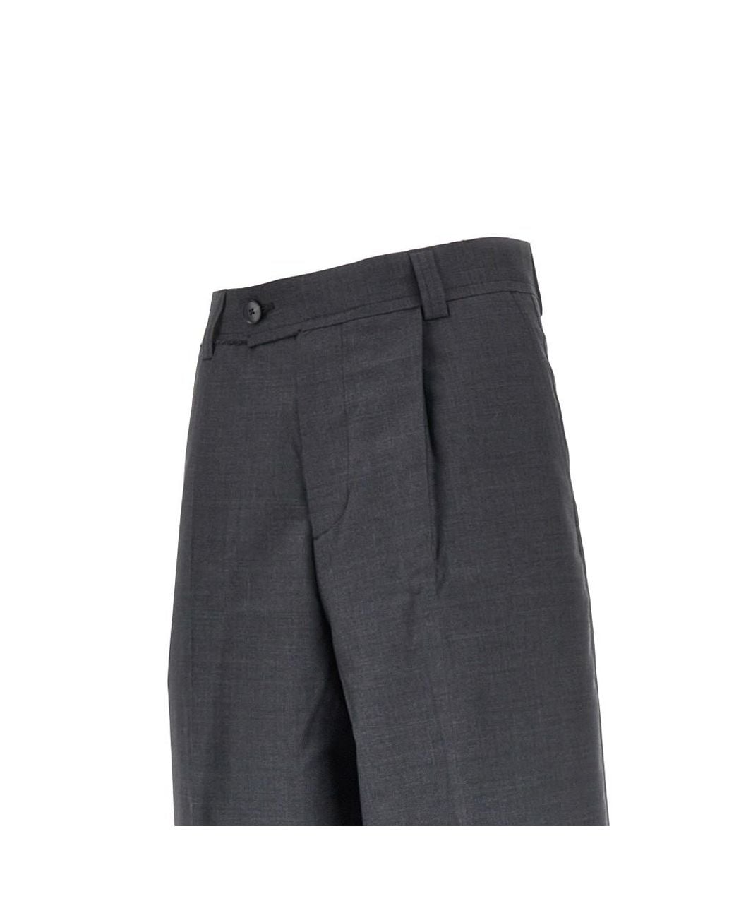 mfpen Gray Patch Tropical Wool Pants for men