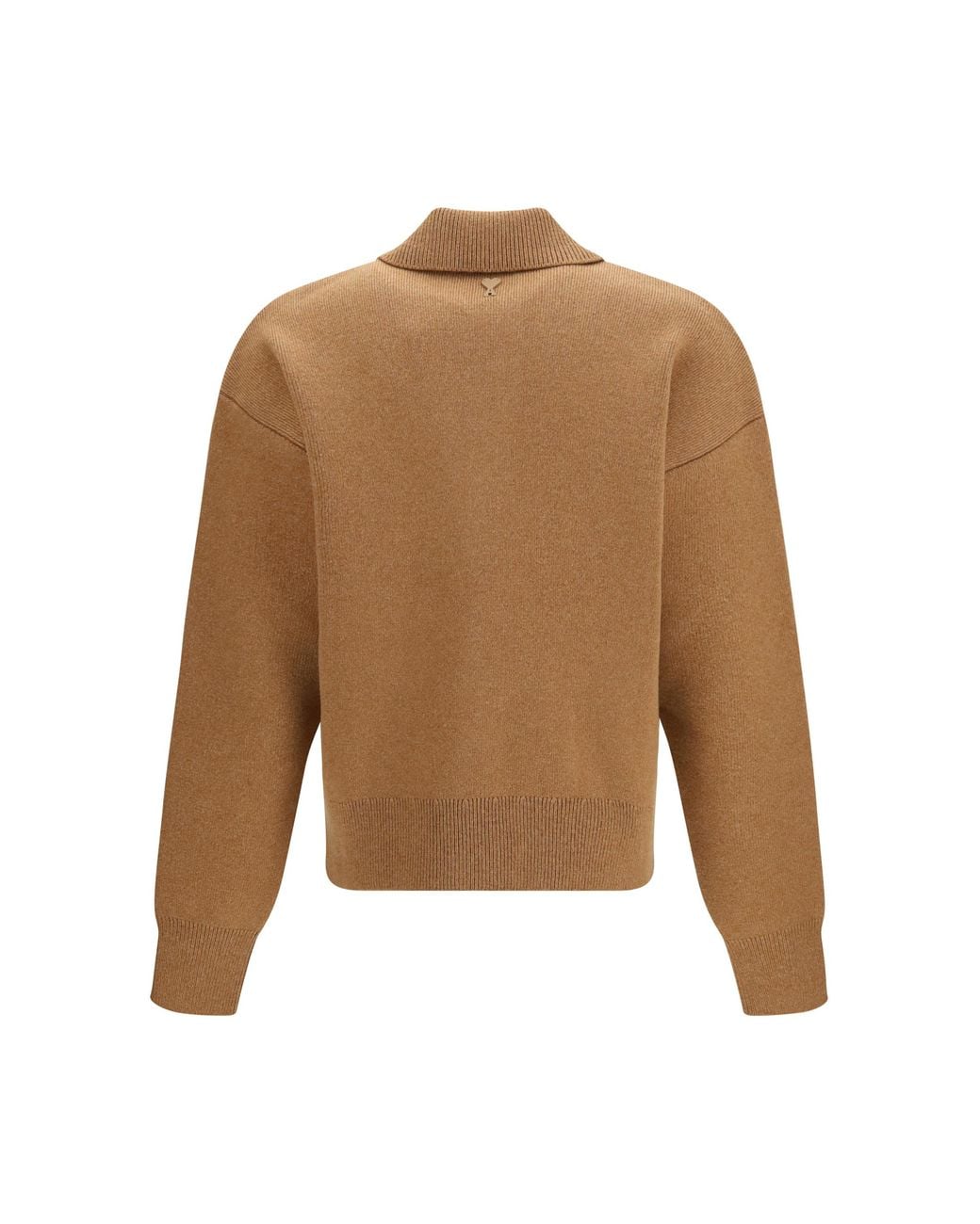 AMI Natural Wool Shirt Collar Cardigan for men