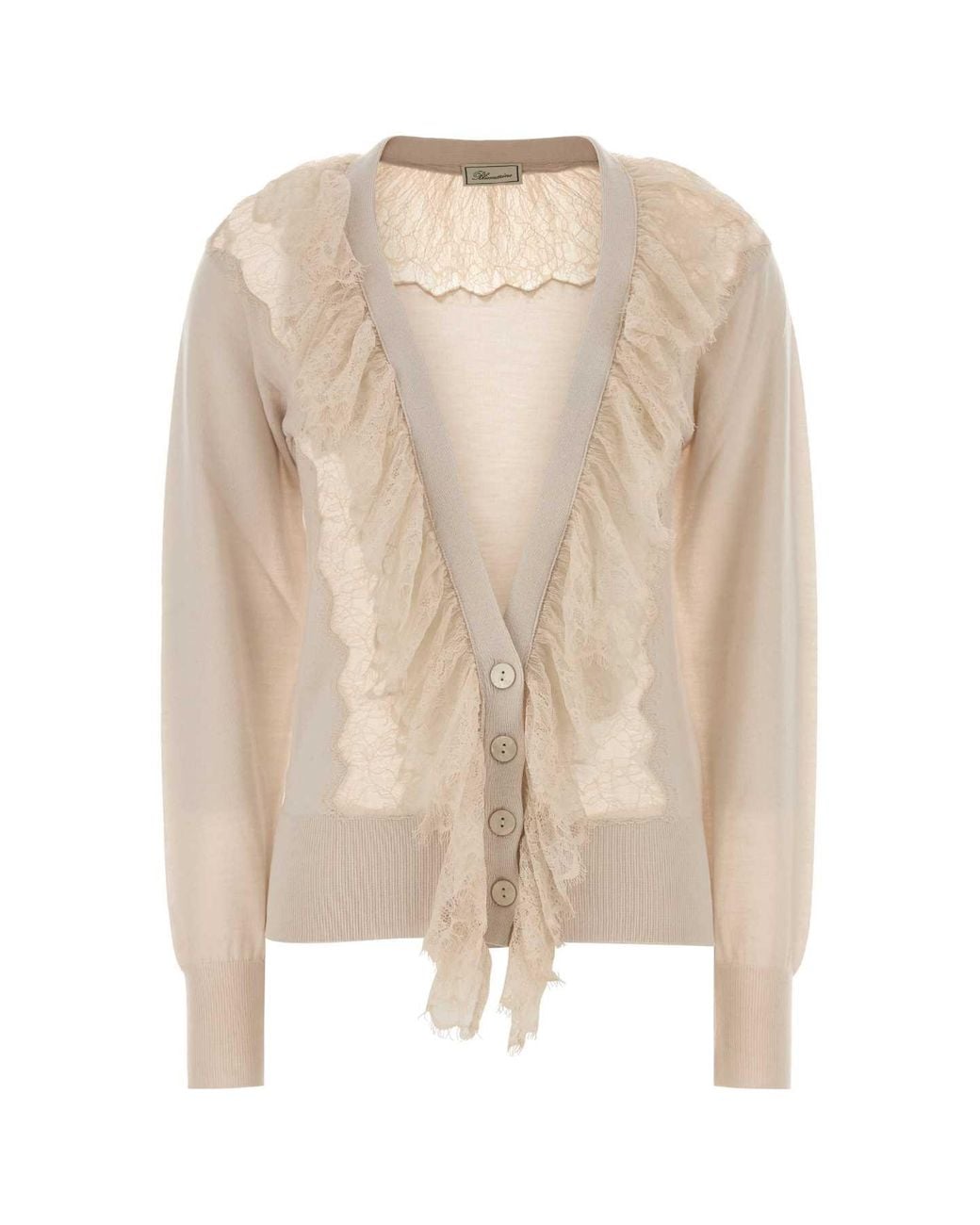 Blumarine Natural Sand Wool Cardigan