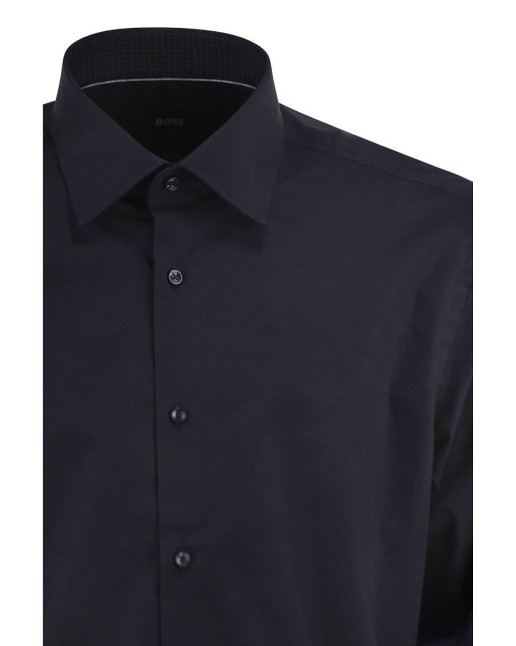 Boss Blue Stretch Cotton Shirt for men