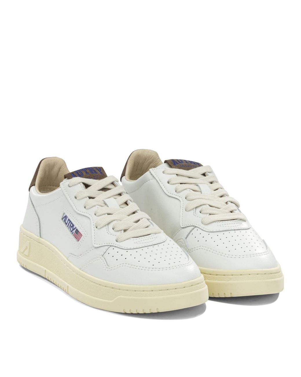 Autry White "Medalist Low" Low-Top Sneakers