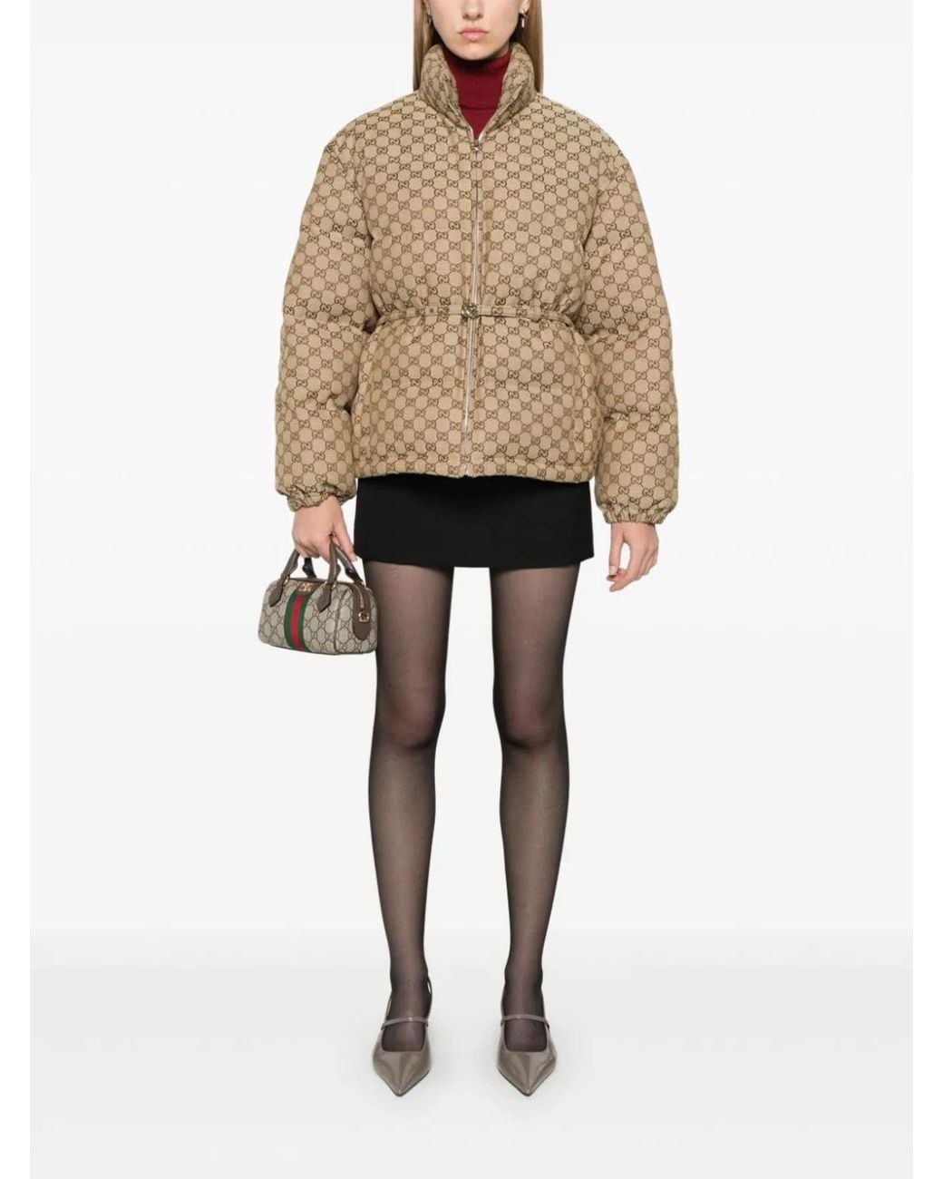 Gucci Natural Gg Cotton Polyester Coat
