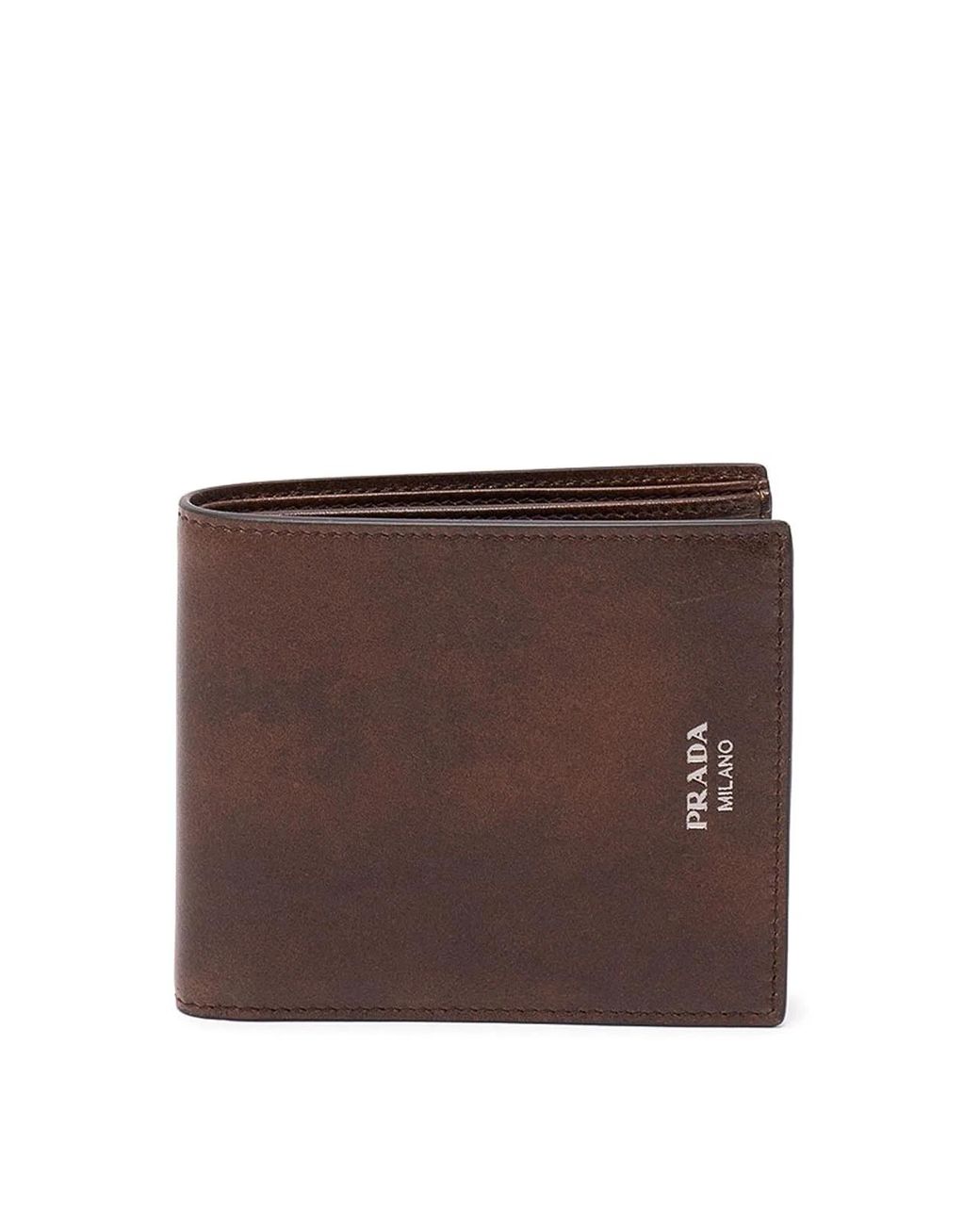 Prada Brown Vintage Leather Wallet for men