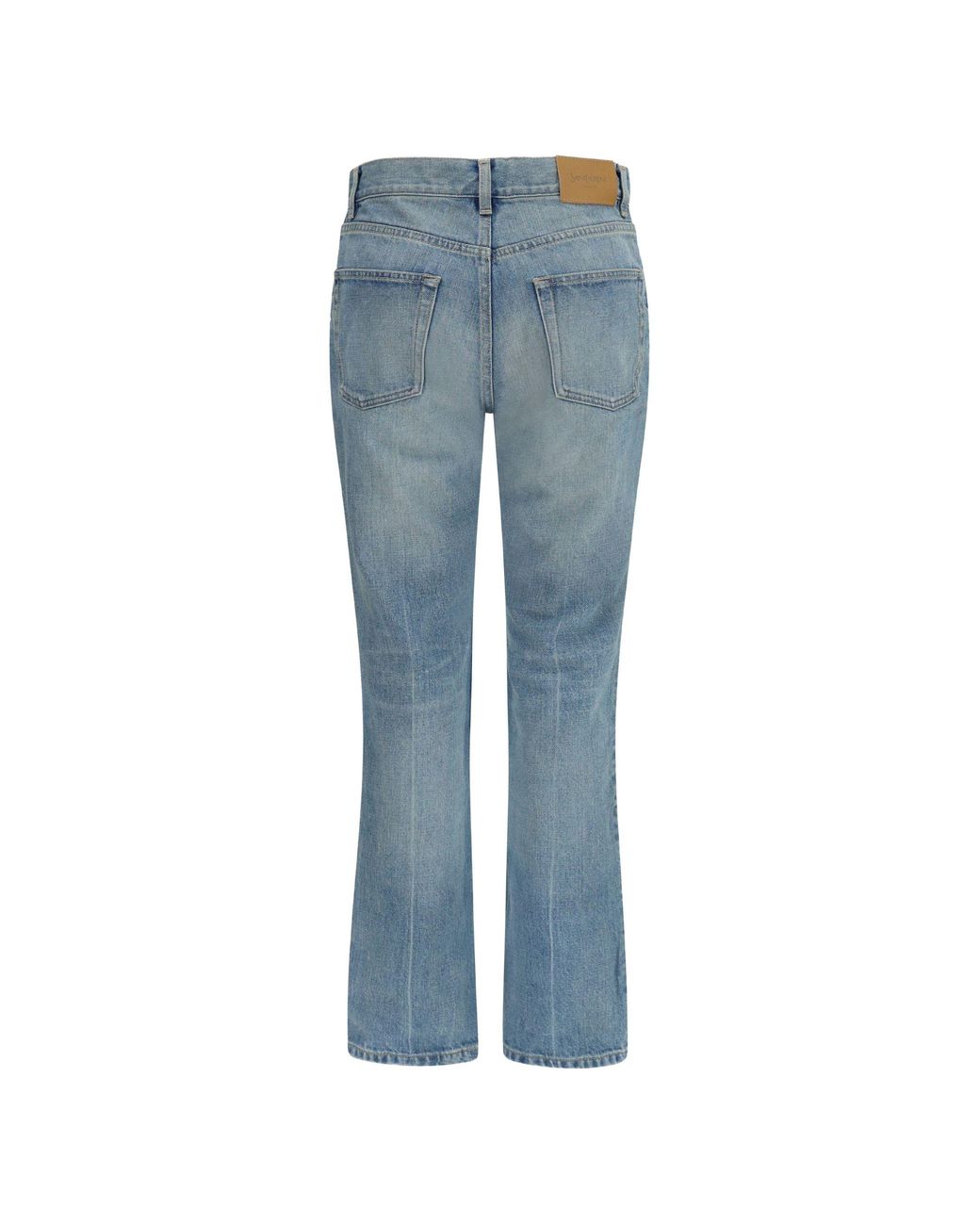 Saint Laurent Blue Mid-Rise Straight Jeans
