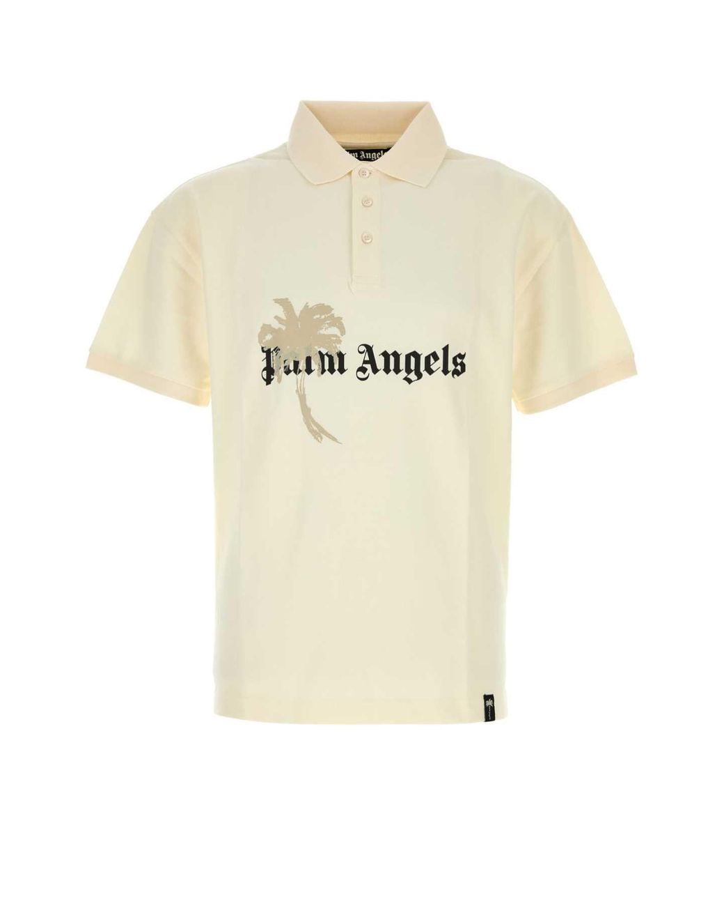 Palm Angels Natural Cream Piquet Polo Shirt for men