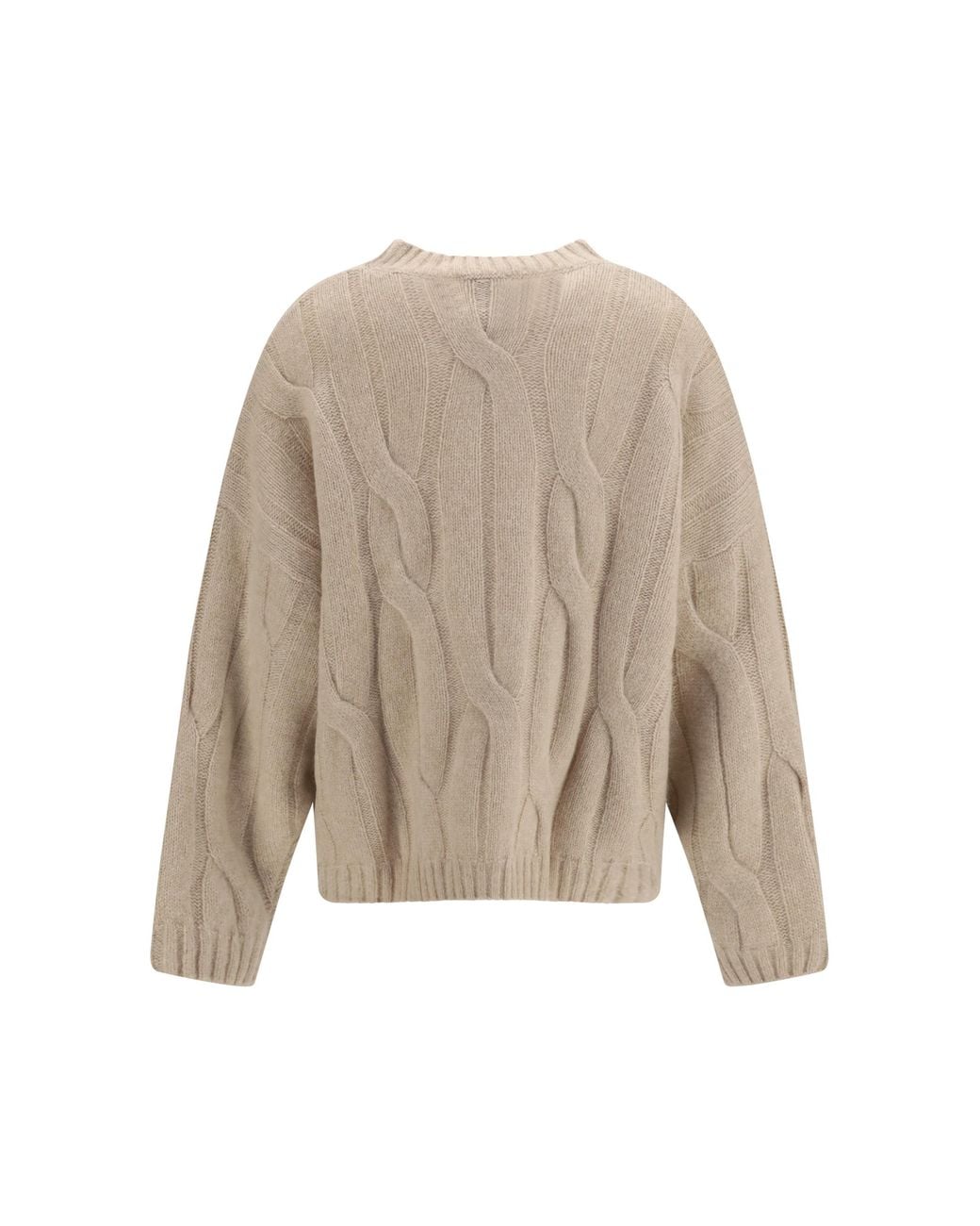 Allude Natural Cashmere And Silk Sweater With Voluminous Sleeves Kashmir/Capra Hircus