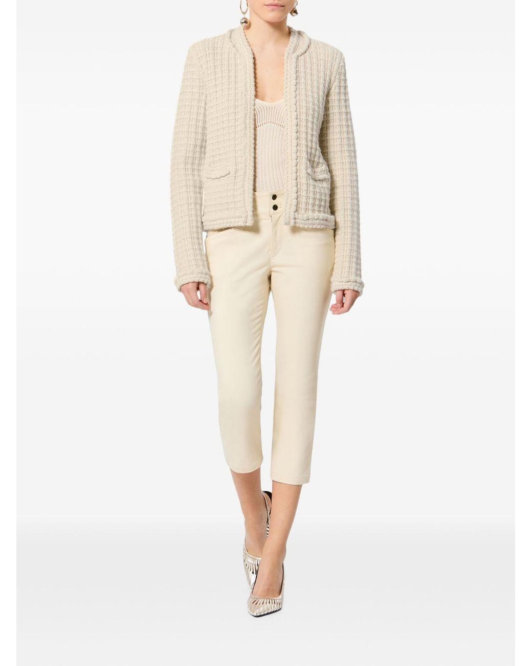 Isabel Marant Natural Hortense Waffle-Knit Wool-Blend Cardigan