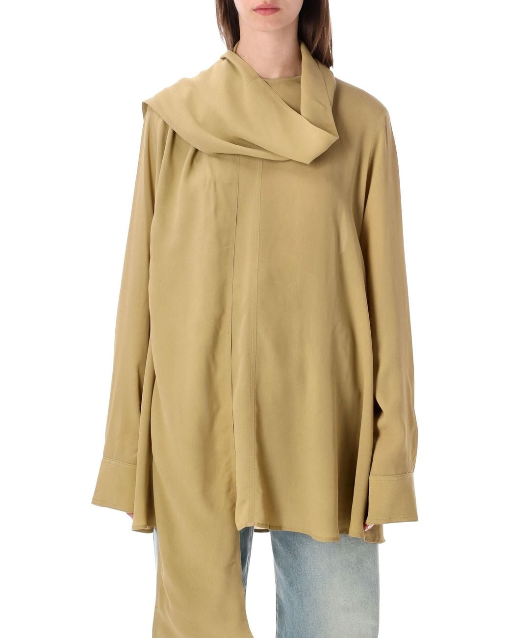 Totême Natural Draped Scarf Blouse