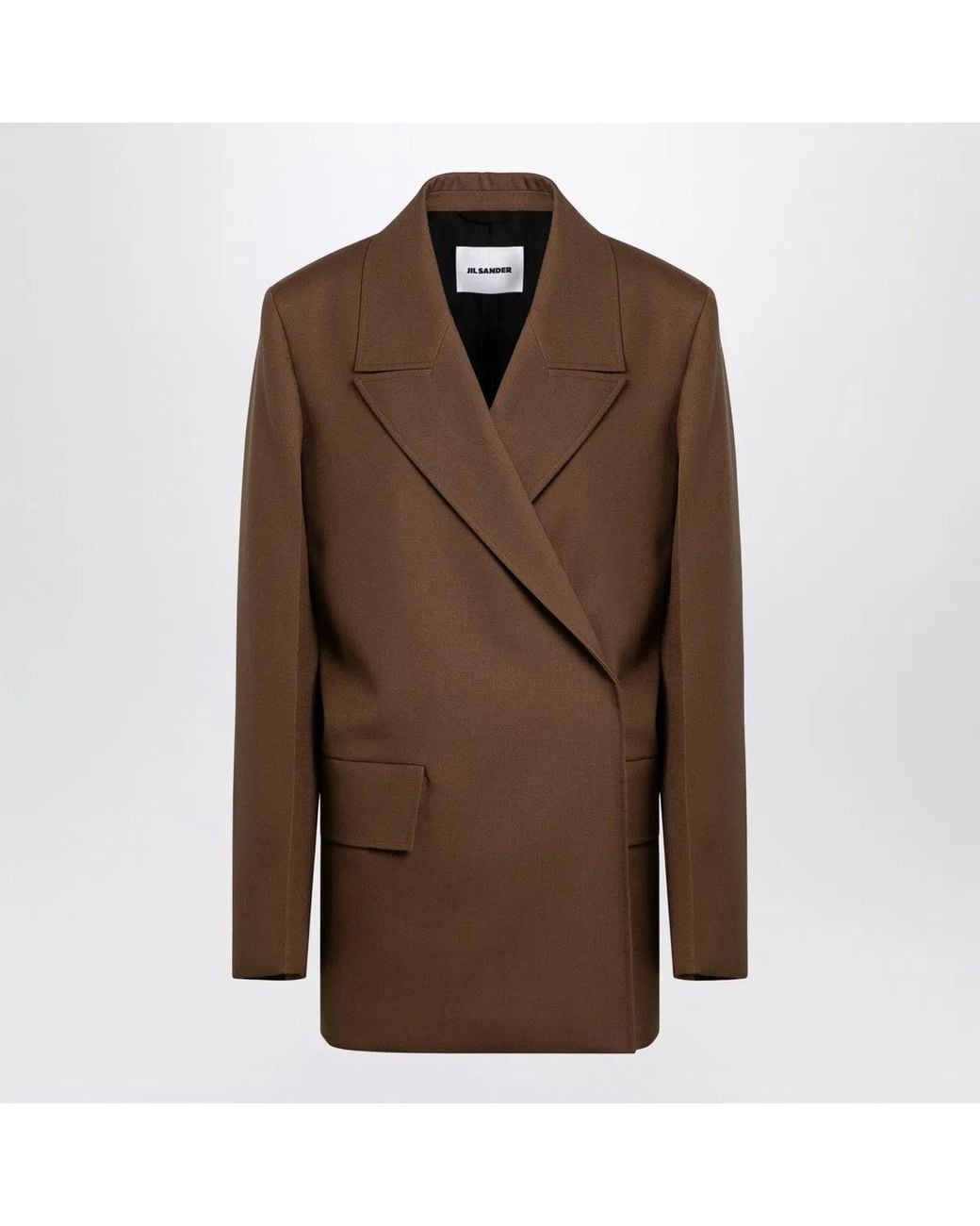 Jil Sander Brown Wool Double-Breasted Jacket