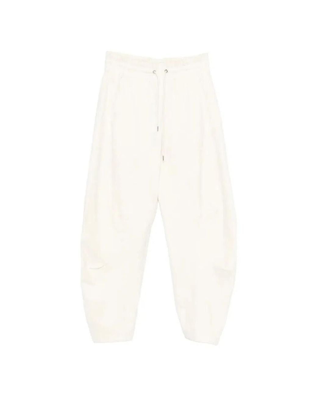 High White Skittle Drawstring Trousers