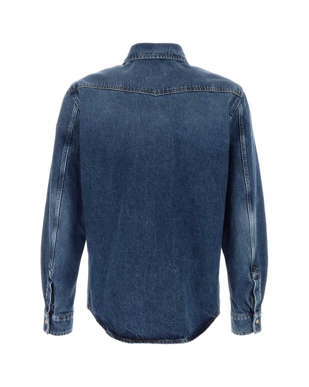 Moncler Blue Classic Button-Down Shirt for men