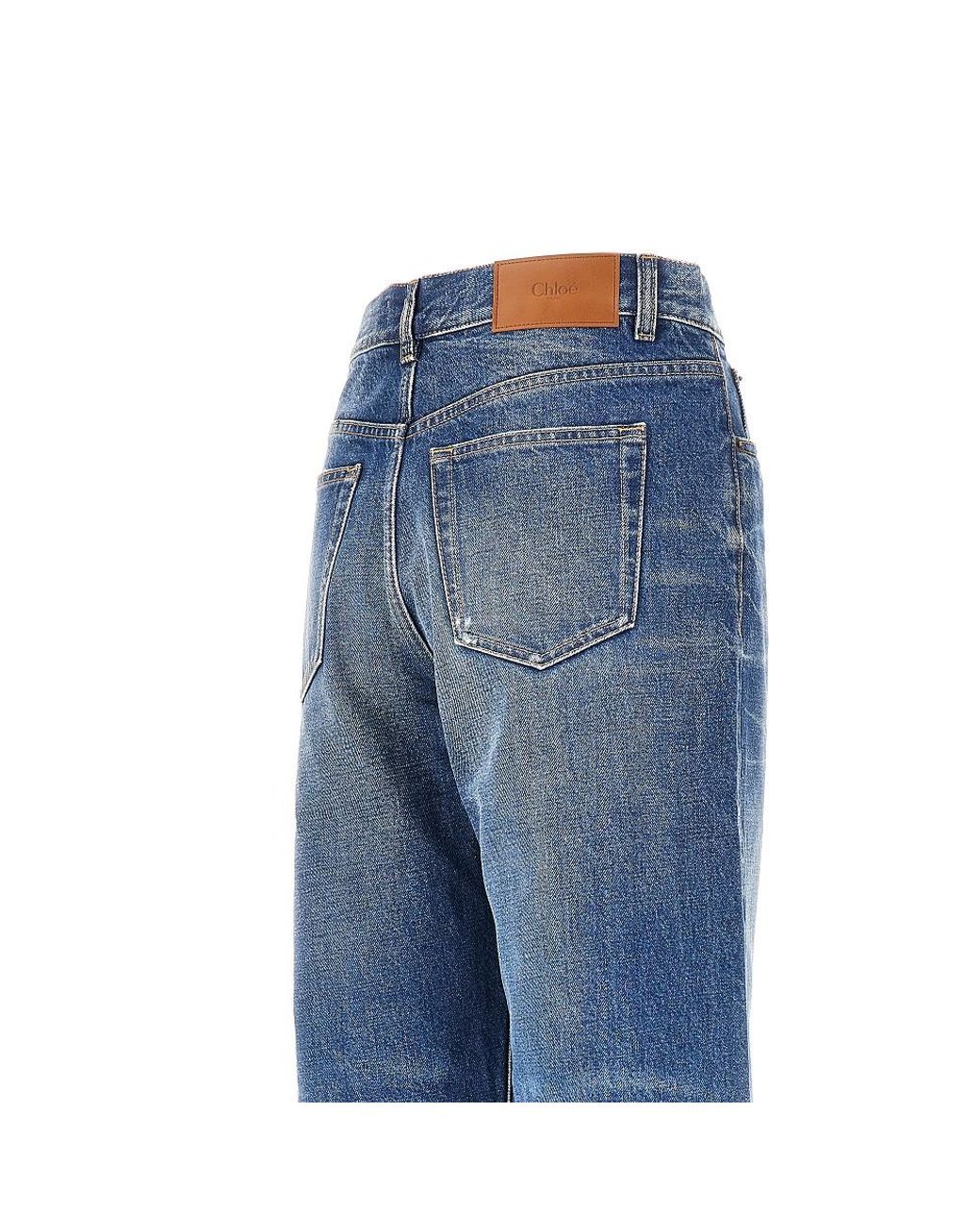Chloé Blue Raw-Cut Hem Jeans