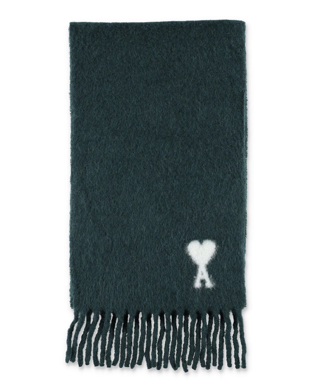 AMI Green Ami De Cœur Alpaca Scarf for men