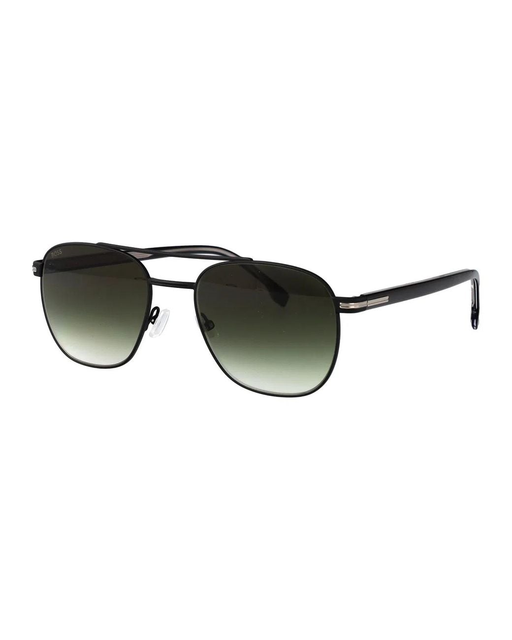 Boss Green Matte Stainless Steel Sunglasses for men
