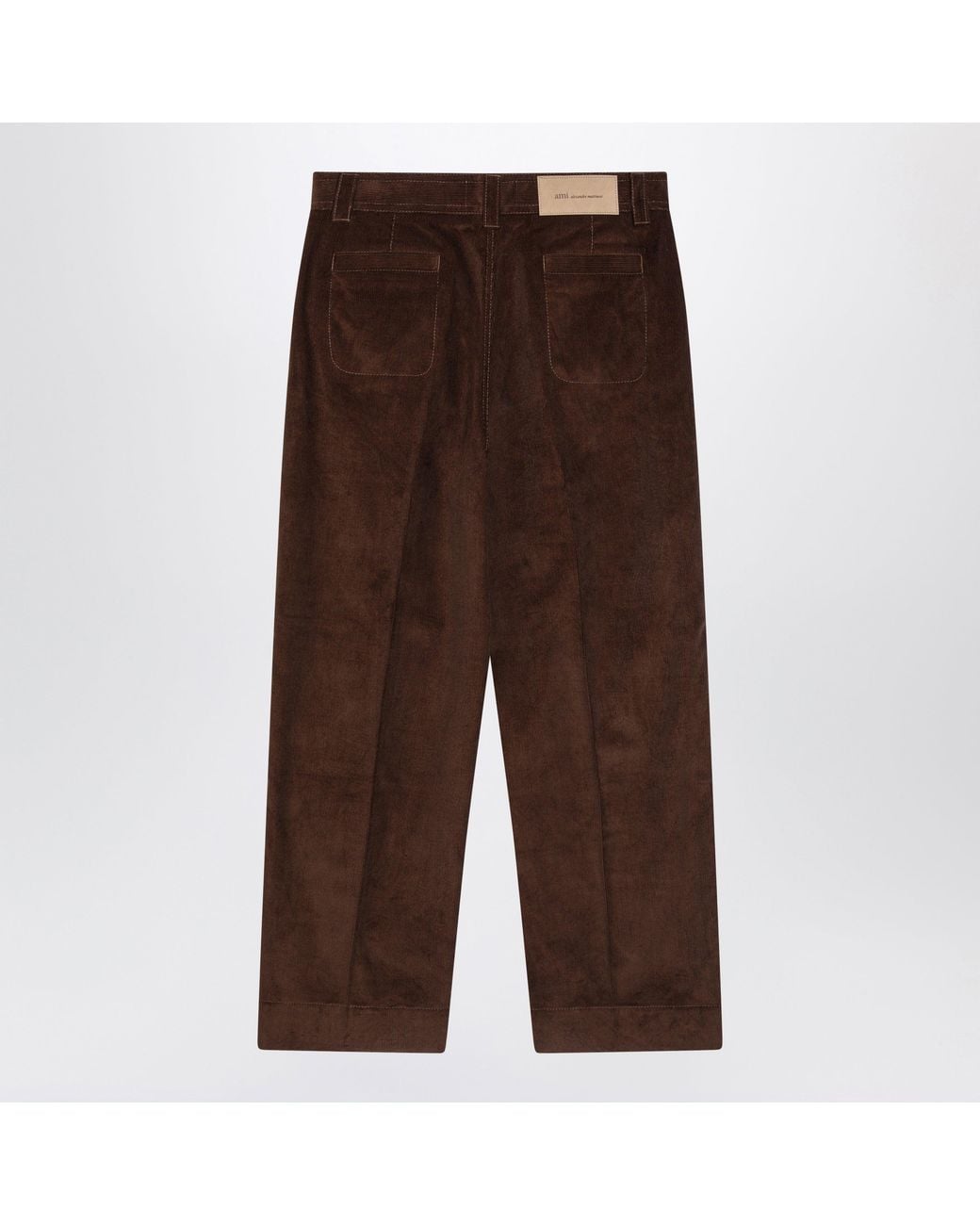 AMI Brown Chocolate Corduroy Trousers for men