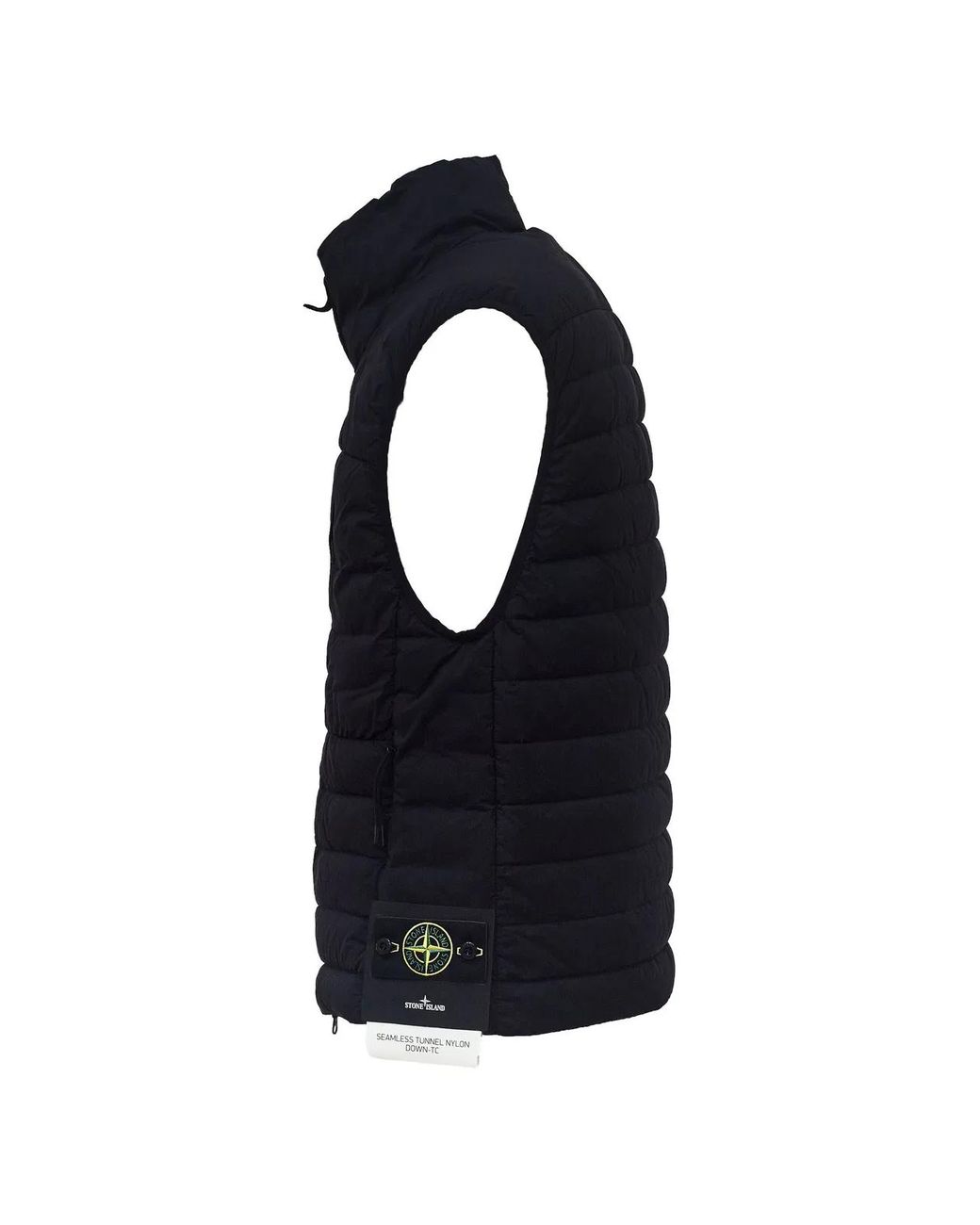 Stone Island Black Quilted Badge Logo Vest for men