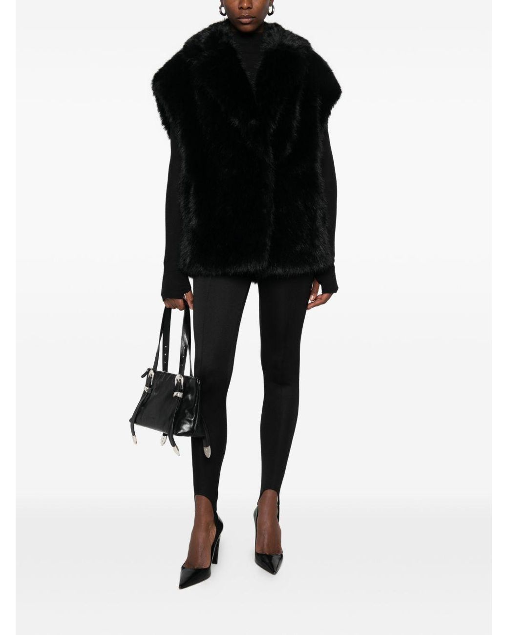 Stand Studio Black Kinley Faux Fur Vest