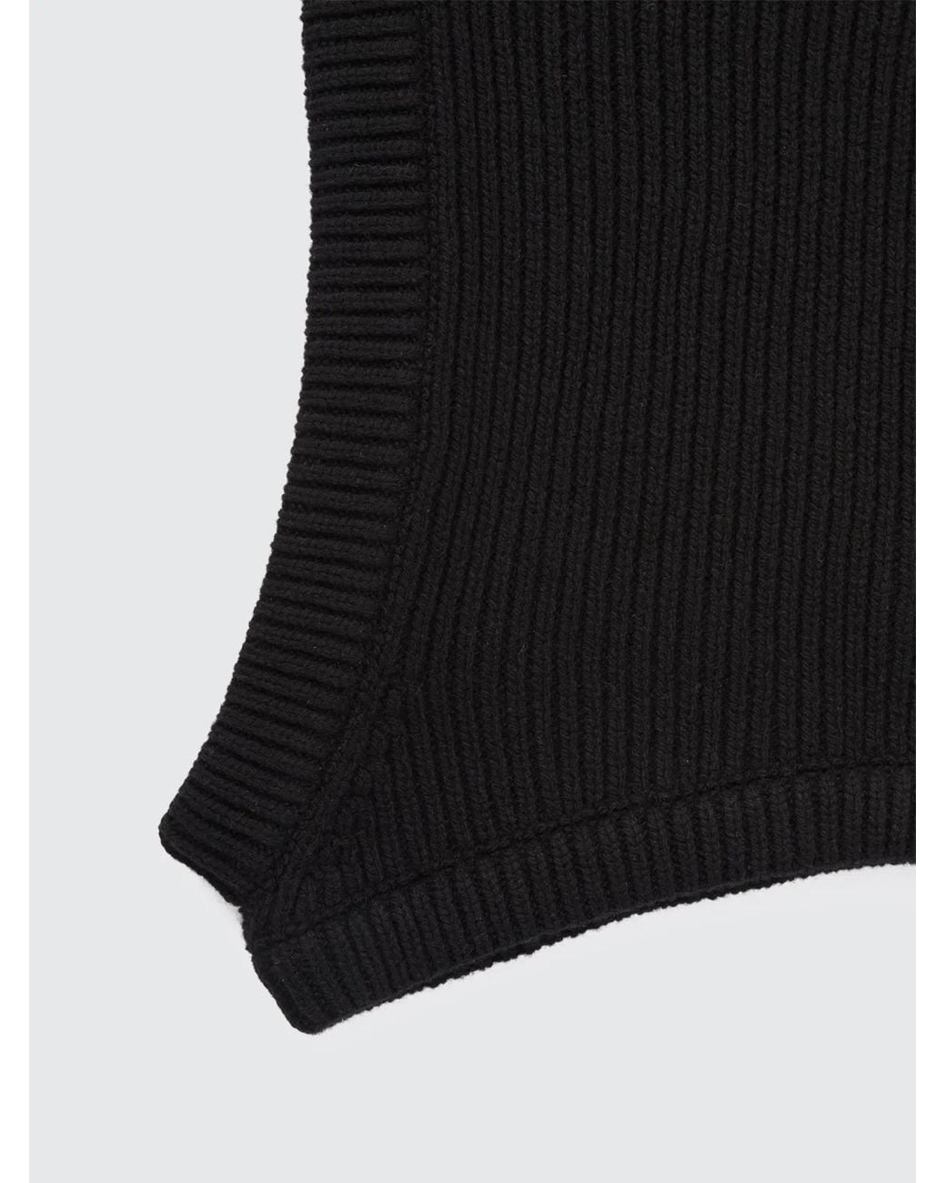 Rick Owens Black Knitted Hood for men