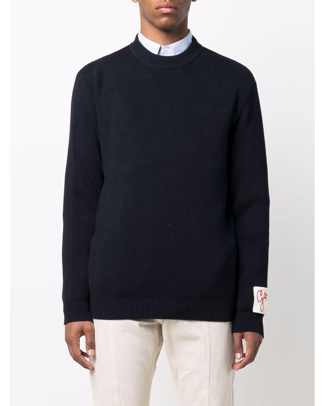 Golden Goose Deluxe Brand Blue Logo Organic Cotton Sweater for men