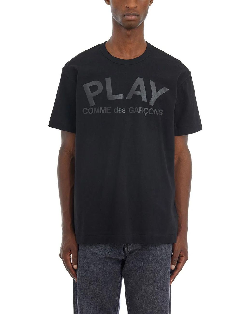 COMME DES GARÇONS PLAY Black Printed Cotton T-Shirt for men