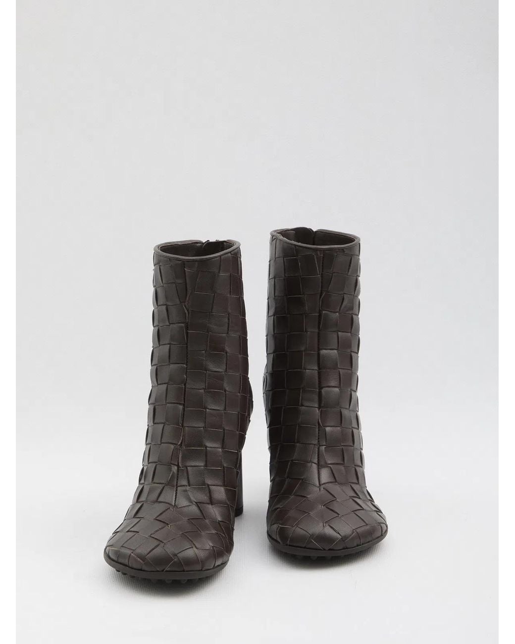 Bottega Veneta White Atomic Leather Ankle Boots