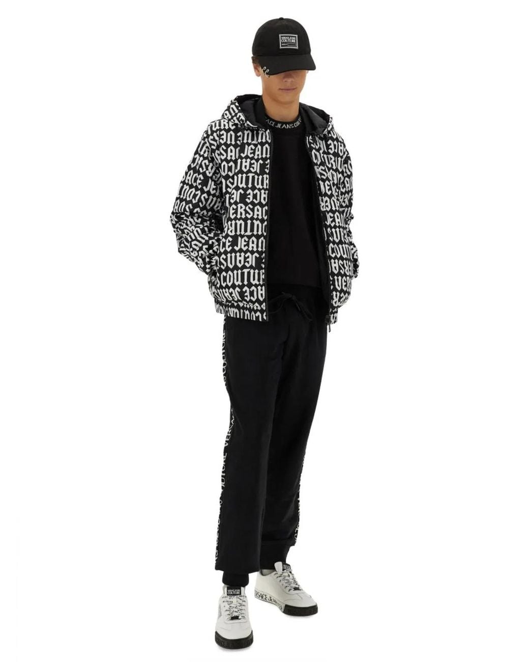Versace Jeans Couture Black Jogging Pants With Logo for men