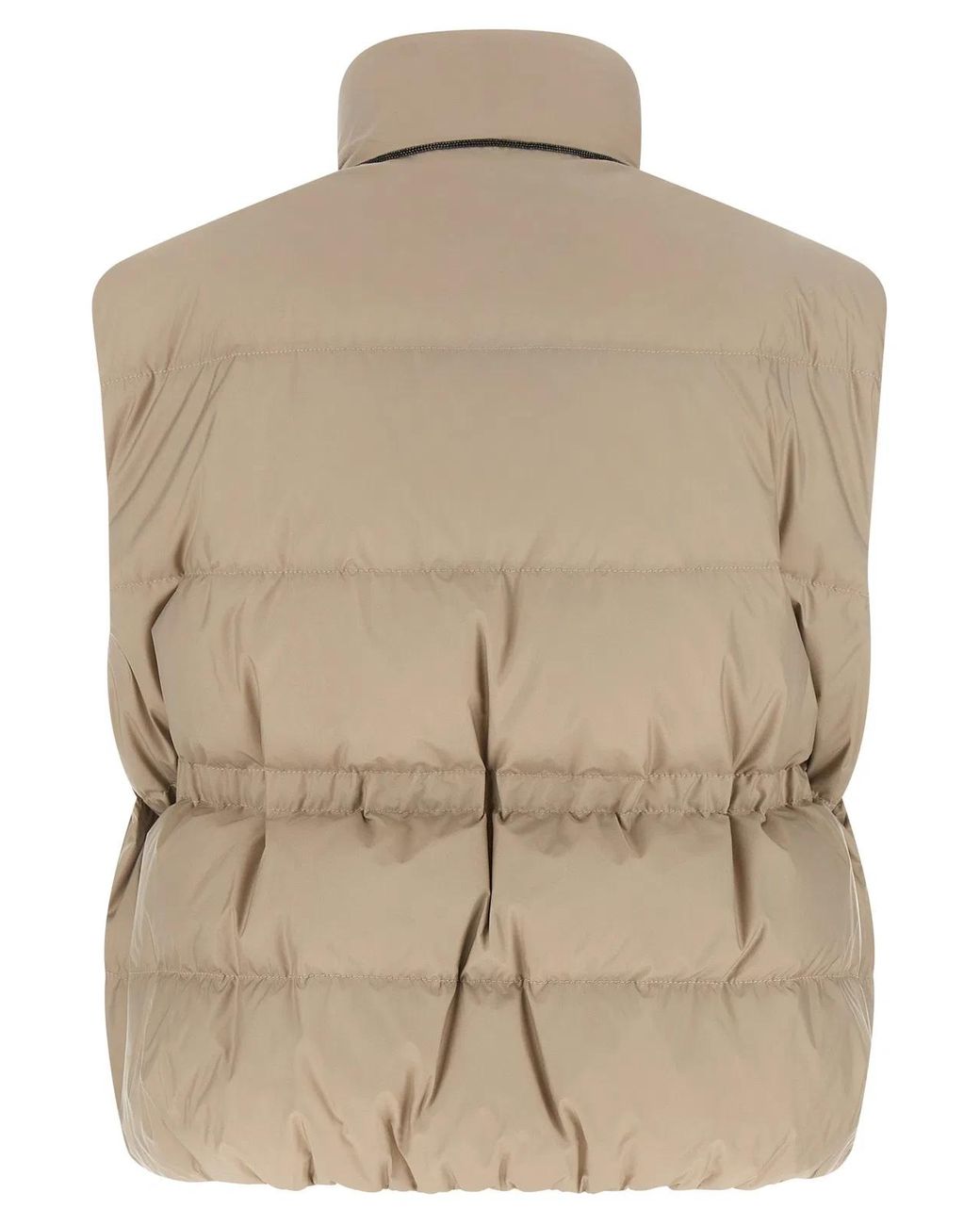 Brunello Cucinelli Natural Polyester Sleeveless Jacket Clothing