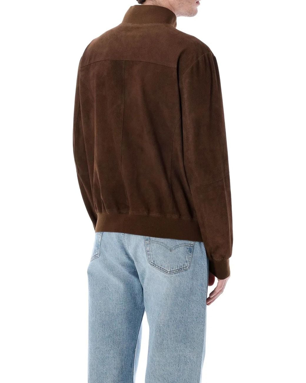 S.W.O.R.D Brown 6.6.44 Perforated Suede Jacket for men